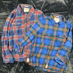 Abercrombie & Fitch mens flannel shirts (lot of 2)